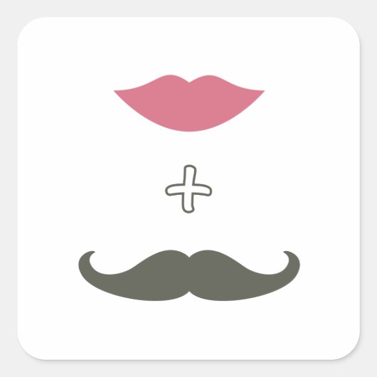 Stilvolle Mustache and Lips Umschlag Aufkleber (Vorderseite)