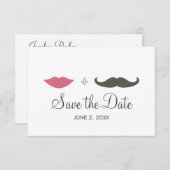 Stilvolle Mustache und Lips Save the Date (Vorne/Hinten)
