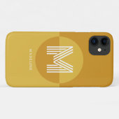 Stilvolle Mustard Yellow Geometric Modern Monogram Case-Mate iPhone Hülle (Rückseite (Horizontal))