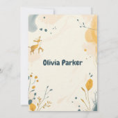 Stilvolle Mustard Yellow und Slate Blue Aquarell Einladung (Rückseite)