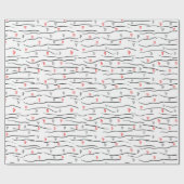 Stilvolle Muster für rote graue Herzen und Strippe Geschenkpapier (Flach)