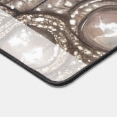 Stilvolle Mute Rose Gold Imitate Leather Kristall Schreibtischunterlage (Ecke)