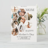 Stilvolle Mutter Foto Collage elegant Feiertagskarte (Stehend Vorderseite)
