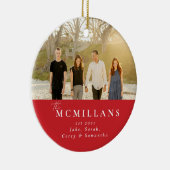 Stilvolle Nachname Holiday Pattern Weihnachten Keramik Ornament (Rechts)