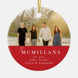 Stilvolle Nachname Holiday Pattern Weihnachten Keramik Ornament