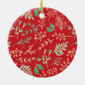 Stilvolle Nachname Holiday Pattern Weihnachten Keramik Ornament (Hinten)