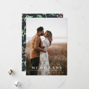 Stilvolle Nachname Holiday Pattern Weihnachtskarte Feiertagskarte