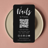Stilvolle Nail Artist Salon Qr Code Business Card Visitenkarte