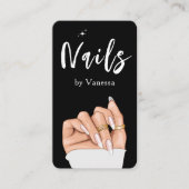 Stilvolle Nail Artist Salon Qr Code Business Card Visitenkarte (Vorderseite)