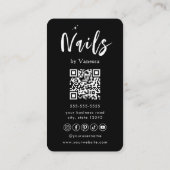 Stilvolle Nail Artist Salon Qr Code Business Card Visitenkarte (Rückseite)