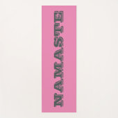 Stilvolle Namaste Pink Gray Typographic Yoga Mat Yogamatte (Vorderseite)