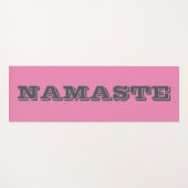 Stilvolle Namaste Pink Gray Typographic Yoga Mat Yogamatte (Vorderseite (Horizontal))