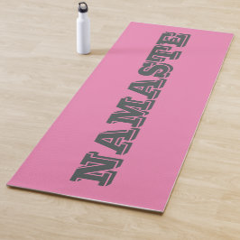 Stilvolle Namaste Pink Gray Typographic Yoga Mat Yogamatte