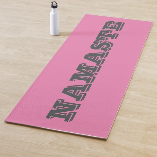 Stilvolle Namaste Pink Gray Typographic Yoga Mat Yogamatte (Beispiel)