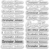 Stilvolle Name Signatur Schwarzer Text Skript Kiss Aufkleber (Vorderseite)