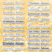 Stilvolle Name Signatur Schwarzer Text Skript Kiss Aufkleber