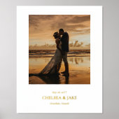 Stilvolle Namen Datum Ort Hochzeit Foto Foliendrucke (Vorderseite)