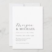 Stilvolle Namen Einfache klassische Hochzeit Einladung (Vorderseite)