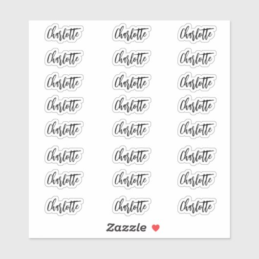 Stilvolle Namensaufkleber Aufkleber (Blatt)