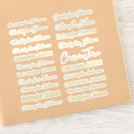 Stilvolle Namenssignatur Gold Text Script Kiss Cut Aufkleber