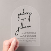 Stilvolle NAMES Moderne Schwarz-Weiß-Hochzeit Acryleinladungen (Insitu (Handheld))