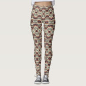Stilvolle Native Amerikanische Ureinwohner Mosaic Leggings (Vorderseite)