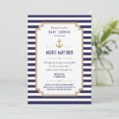 Stilvolle Nautical Neutral Baby Shower Einladung (Stehend Vorderseite)