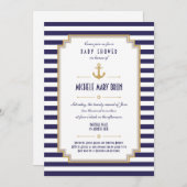 Stilvolle Nautical Neutral Baby Shower Einladung (Vorne/Hinten)