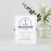Stilvolle Nautical Themed Baby Shower Einladungen (Stehend Vorderseite)