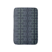 Stilvolle Navy Blue Floral Mat Badematte (Vorderseite Vertikal)