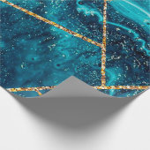 Stilvolle Navy Blue Gold Agate Geode Chic Monogram Geschenkpapier (Ecke)