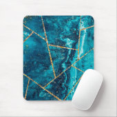 Stilvolle Navy Blue Gold Agate Geode Chic Monogram Mousepad (Mit Mouse)