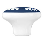 Stilvolle Navy Blue Monogram Keramikknauf (Seitenansicht)