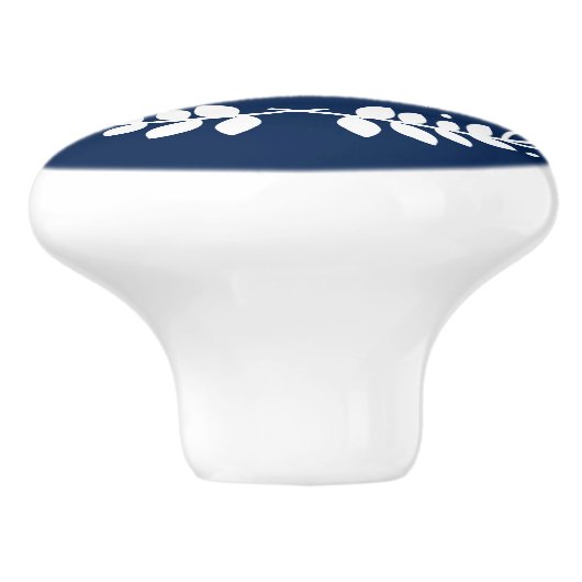 Stilvolle Navy Blue Monogram Keramikknauf (Seitenansicht)