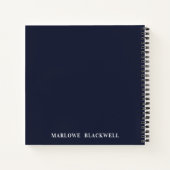 Stilvolle Navy Dusty Blue Monogram Calligraphy Notizblock (Rückseite)