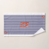 Stilvolle Navy und Weiße Vertikale gestreift Badhandtuch Set (Handtuch)