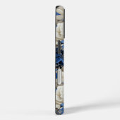 Stilvolle Navyblaue Blumen iPhone Hülle Case (Rückseite / Rechts)