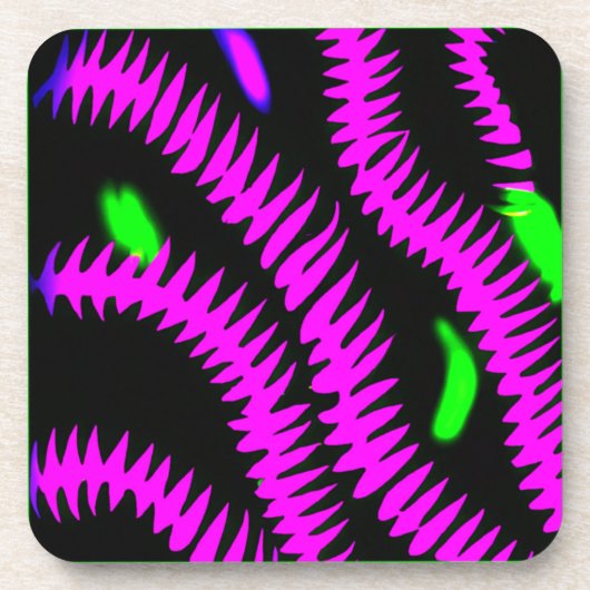 Stilvolle Neon Patterns Art Getränkeuntersetzer (Vorderseite)