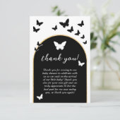 Stilvolle Neutral-Baby-Dusche für Schwarz-Weiß-Ges Dankeskarte (Stehend Vorderseite)