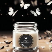 Stilvolle Neutral-Baby-Dusche für Schwarz-Weiß-Ges Runder Aufkleber