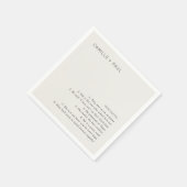 Stilvolle neutrale Minimalistische Hochzeit Serviette (Ecke)