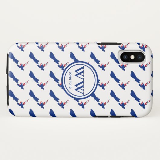 Stilvolle NEW ZEALAND Monogram Überall Life Case-Mate iPhone Hülle (Rückseite (Horizontal))