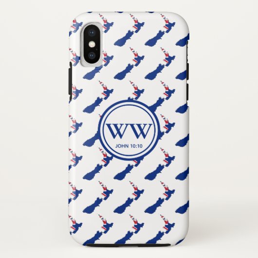 Stilvolle NEW ZEALAND Monogram Überall Life Case-Mate iPhone Hülle (Rückseite)