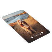 Stilvolle Niedlich Hearts Pet Foto Name | weiß Magnet (Rechte Seite)