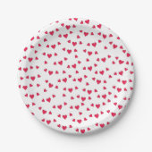 Stilvolle Niedliche Fun Red Hearts Einfache Minima Pappteller (Vorderseite)