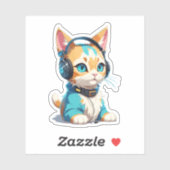 Stilvolle Niedliche Katze Aufkleber (Blatt)