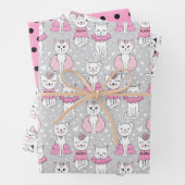 Stilvolle Niedliche Katzen Geschenkpapier Set (Beispiel)