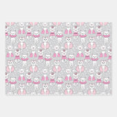 Stilvolle Niedliche Katzen Geschenkpapier Set (Vorderseite)