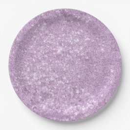 Stilvolle Niedliche Lila Glitzer Girl Baby Dusche Pappteller