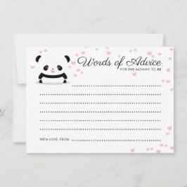 Stilvolle Niedliche Panda Bear Baby Advice Card Hinweiskarte